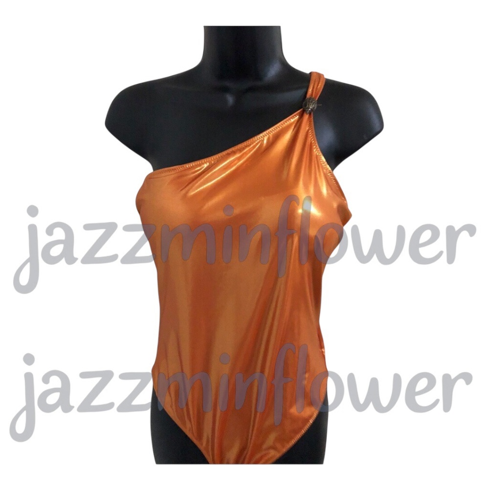 Kurt Geiger London kensington orange metallic one shoulder eagle‎ head Swimsuit